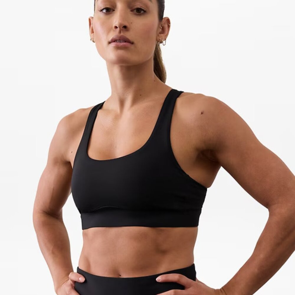 Athleta Interval Sports Bra A-C size XL Black